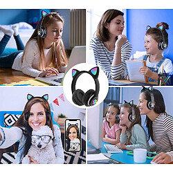 Acheter YUANFU-STN-28 Écouteurs Bluetooth sans fil Cat-ear Girls (avec écouteurs Bluetooth Wheat-Ear-Noir)