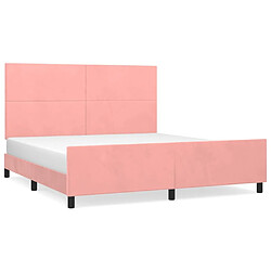 Maison Chic Lit adulte - Cadre Structure de lit avec tête de lit Contemporain Rose 180x200 cm Velours -MN12950