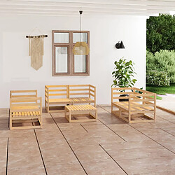 vidaXL Salon de jardin 7 pcs Bois de pin massif