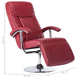 vidaXL Fauteuil TV rouge bordeaux similicuir pas cher