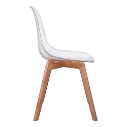 Toilinux Lot de 2 Chaises design scandinave Amy - Transparent