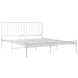 Avis Maison Chic Lit adulte - Lit simple Cadre de lit,Structure du lit Contemporain Blanc Métal 200x200 cm -MN67386