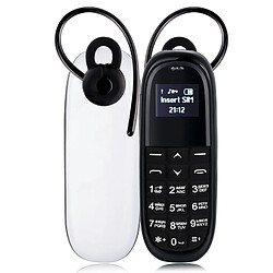 Wewoo Mini Telephone portable blanc + noir Mini Téléphone Mobile, Clavier Russe, Mains Libres Bluetooth Dialer Headphone, MTK6261DA, Anti-Perdu, SIM Unique, Réseau: 2G +