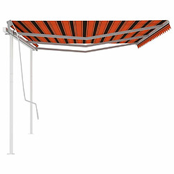 Acheter Maison Chic Auvent manuel rétractable,Store manuel de porte avec poteaux 6x3 m Orange et marron -GKD40440