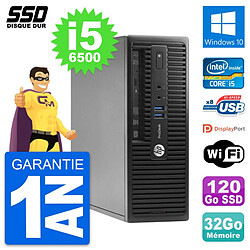 PC HP ProDesk 400 G3 SFF Intel Core i5-6500 RAM 32Go SSD 120Go Windows 10 Wifi - Occasion