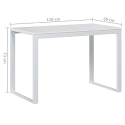 vidaXL Bureau d'ordinateur Blanc 110x60x73 cm Aggloméré pas cher