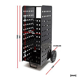 Helloshop26 Chariot porte-bûches XL 106 cm transport de bois de chauffage cheminée diable panier noir 16_0002941