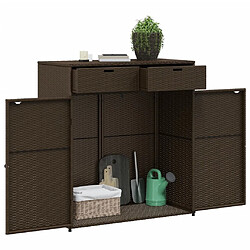 Acheter vidaXL Armoire de rangement jardin marron 105x55x113 cm résine tressée