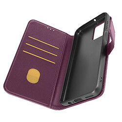 Avizar Étui pour Motorola Moto G54 Portefeuille Support série Binfen Color Violet Foncé