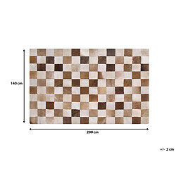 Beliani Tapis en cuir marron et beige 140 x 200 cm SOLMAZ