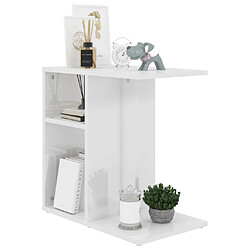 Avis Maison Chic Table d'appoint | Table Basse Blanc brillant 50x30x50 cm Aggloméré -GKD32235