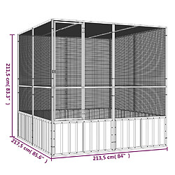 vidaXL Cage à oiseaux Anthracite 213,5x217,5x211,5 cm Acier galvanisé pas cher