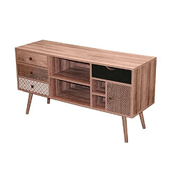 Mes Meuble TV 120x39x64 cm avec motif marron - ORDOS