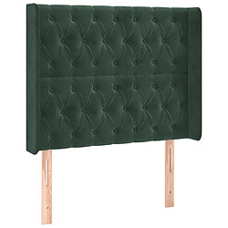 vidaXL Tête de lit avec oreilles Vert foncé 93x16x118/128 cm Velours