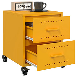 Avis vidaXL Tables de chevet 2 pcs jaune moutarde 36x39x43,5 cm acier