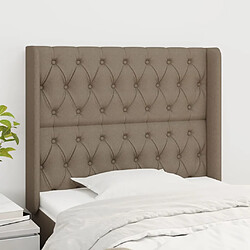 Maison Chic Tête de lit scandinave avec oreilles,meuble de chambre Taupe 103x16x118/128 cm Tissu -MN21776