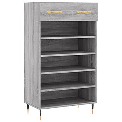 Maison Chic Armoire à Chaussures,Meuble de Rangement à Chaussures sonoma gris 60x35x105 cm bois d'ingénierie -MN54788