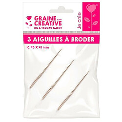 Graines Creatives 3 aiguilles à broder 4,1 cm x 0,95 mm