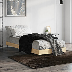 Avis vidaXL Cadre de lit sans matelas chêne sonoma 75x190 cm