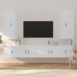 vidaXL Ensemble de meubles TV 6 pcs Blanc Bois d'ingénierie