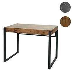 Mendler Bureau HWC-L53, table d'ordinateur, table de travail, métal 100x54cm ~ chêne sauvage foncé