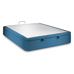 Sommeil de plomb Sommier Coffre Velours Bleu 140x190 H39cm