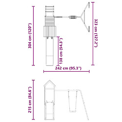 vidaXL Aire de jeux d'extérieur bois massif de douglas pas cher