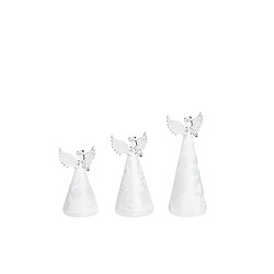 Beliani Lot de 3 statuettes déco anges de Noël avec LED KITTILA