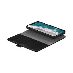 DBRAMANTE1928 Étui pour iPhone 14 Pro Max Folio 2 en 1 Modèle Stockholm avec Porte-Cartes Noir