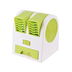 Avis Mini Ventilateur Créatif à Double Trou Sans Ventilateur De Refroidissement À Feuilles Parfum Silencieux Petit Ventilateur De Bureau USB Portable-Vert