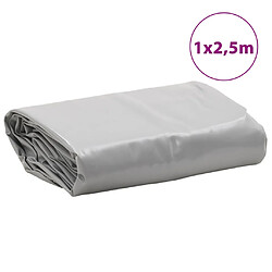 vidaXL Bâche gris 1x2,5 m 650 g/m² pas cher