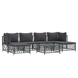 Avis Maison Chic Salon de jardin 7 pcs + coussins - Mobilier/Meubles de jardin - Table et chaises d'extérieur anthracite acier -MN10466