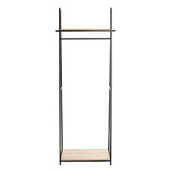 Pegane Porte-manteau en bois coloris chêne et métal noir - longueur 68 x profondeur 40 x hauteur 166 cm