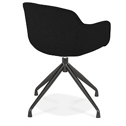 Avis Alterego Chaise design avec accoudoirs 'SWAN' en tissu noir