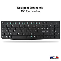 Advance Pack elite clavier, souris sans fil + tapis pour burautique et gaming - clics silencieux - 1600 dpi