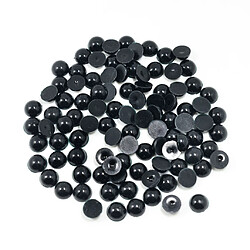 Avis perles demi-perles noires à dos plat cabochon pour diy scrapbooking 10mm 100pcs