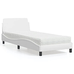 Vidaxl Lit avec matelas blanc 90x190 cm similicuir