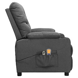 Avis vidaXL Fauteuil électrique de massage Gris clair Tissu