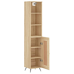 Avis vidaXL Buffet haut Chêne sonoma 34,5x34x180 cm Bois d'ingénierie