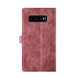 Caseme Etui en PU + TPU avec poche zippée et porte-cartes rouge pour votre Samsung Galaxy S10 4G