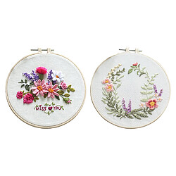 2x Bricolage Kits De Couture Broderie Cerceau Point De Croix Artisanat-belle Fleur