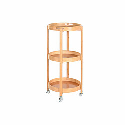 Étagère DKD Home Decor 43,6 x 43,6 x 90,5 cm Naturel Acier inoxydable Aluminium Bambou Avec des roues