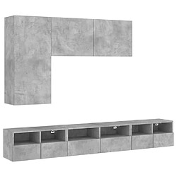 vidaXL Armoires murales TV 5 pcs gris béton bois d'ingénierie