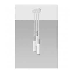 Luminaire Center Suspension Borgio Cluster Acier,béton blanc gris 3 ampoules 110cm