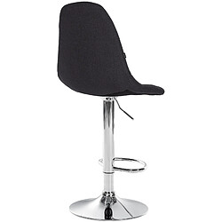 Decoshop26 Tabouret de bar x1 avec repose-pieds hauteur réglable pivotant assise en tissu noir cadre métallique chromé 10_0004847