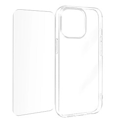 Avizar Coque pour iPhone 15 Pro Max Silicone Gel et Verre Trempé 9H Transparent