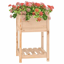 Acheter Maison Chic Jardinière,Bac à fleurs - pot de fleur avec étagère 54x54x81 cm Bois massif de pin -GKD31540