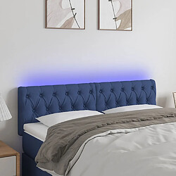 vidaXL Tête de lit à LED Bleu 144x7x78/88 cm Tissu