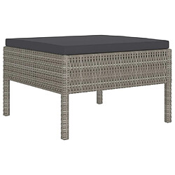 Acheter Maison Chic Salon de jardin 6 pcs + coussins - Mobilier/Meubles de jardin - Table et chaises d'extérieur Résine tressée Gris -MN61536