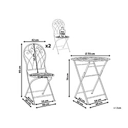 Avis Beliani Ensemble pour bistro STIFFE Métal Blanc